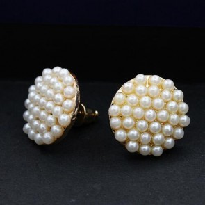 top quality round pearl earrings fashion OL generous rice ball earring