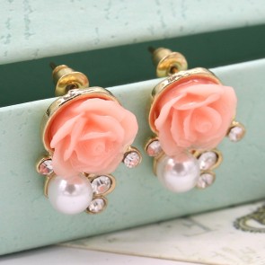 Korean Daisy Flower Pearl Earrings Female Exaggerated Ears Sweet Temperament Fashion Jewelry Wholesale Earrings