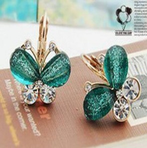 dragonfly earring resin wing shining golden bow earrings