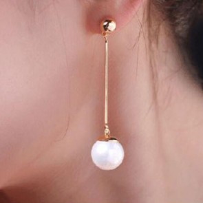 ethnic temperament pearl drop tassel earrings