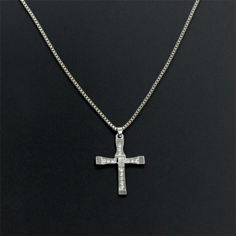 European And American Foreign Trade Fashionable Diamond Cross Pendant Necklace
