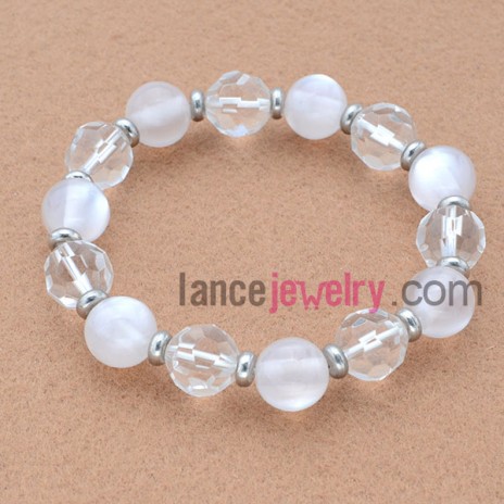 Elegant cat eye & crystal bead bracelet