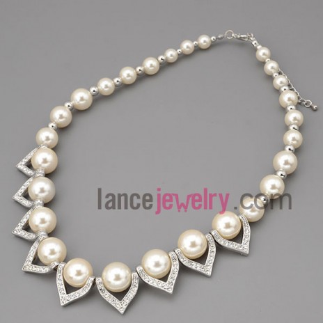 Elegant rhinestone decoration strand necklace