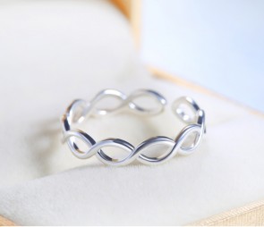 990 Fine Sterling Silver Ring Burst Selling Korean Style Opening Ring