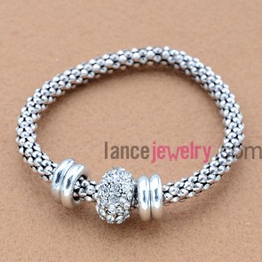 Fashion rhinestone beads & CCB decorated chain bracelet