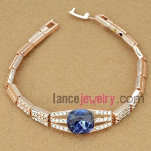 Elegant series bracelet with big size blue bead