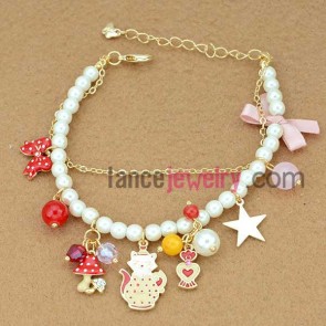 Sweet candy model decorated chain link bracelet