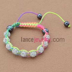 Fashion bracelet with rhinestone beads and magnetic stone decoration