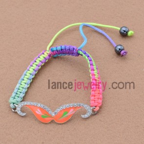 Sweet weaving bracelet with nice alloy parts