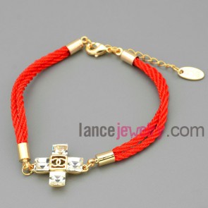 Unique cross chain link bracelet