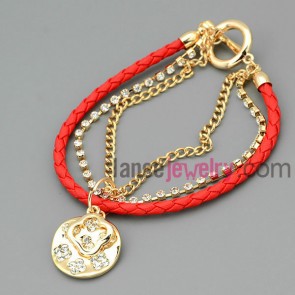 Gorgeous rhinestones chain link bracelet