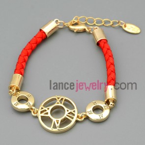 Shiny ring shape chain link bracelet
