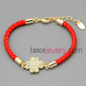 Classic four-leaved clover chain link bracelet