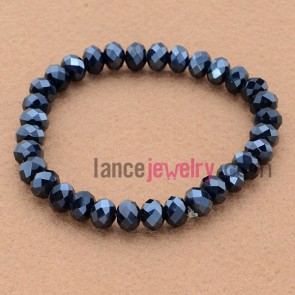 Facet polished dark color bead bracelet.