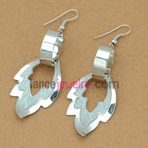 Personality earrings with big size iron  rings decorated special shape pendant 