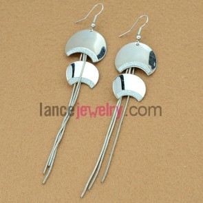 Sweet earrings with different iron moon pendant decorated shiny pearl powder