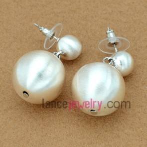 Cute earrings decorated with different size ccb beads