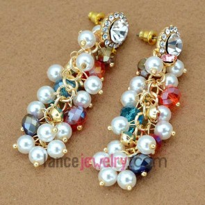 Gorgeous drop earrings decorated with real gold plating