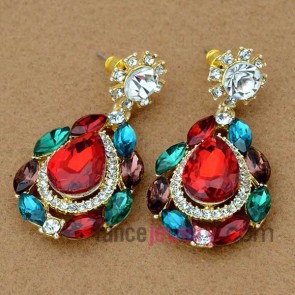 Glittering crystal & rhinestone earrings