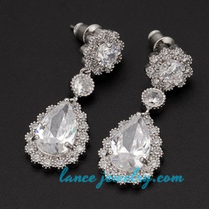 Fashion cubic zirconia decoration earrings