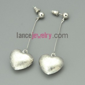 Delicate drop earrings with ccb heart decoration