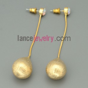 Unique eliptic shape pendant decorated drop earrings