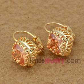 Sweet candy shape stud earrings decorated with crystal