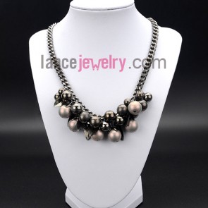 Cool series necklace with different size beads
 