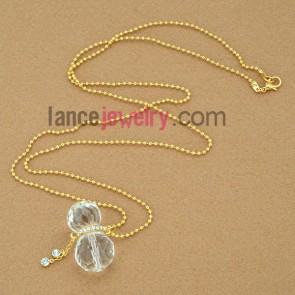Lovely crystal bow tie model pendant necklace