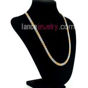Fashion Two Tone Stainless Steel Necklace Chain