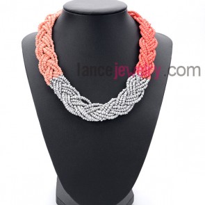Sweet series necklace with silver and the gradient orange measles