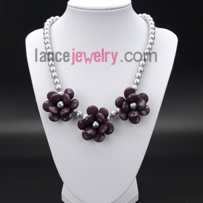 Big size flower decorated necklace 