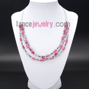 Sweet necklace with pink shell beads 


