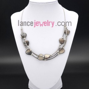 Sweet necklace with many shining heart model 
