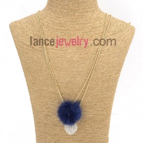 Fashion sweater chain with rhinestone beads pendant