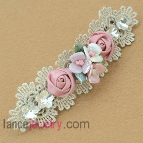Lovely flower model hair clip deocrated by resin and ccb