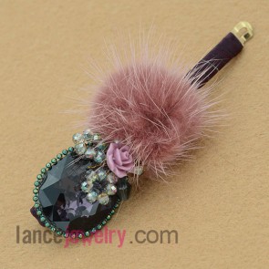 Nice hair clip with crystal and ccb beads decoration