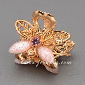 Sweet zinc alloy hair claw with kc gold plating
