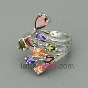 Gorgeous mix color zirconia alloy rings