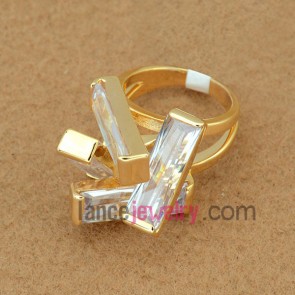Nice brass ring with special shape decoration