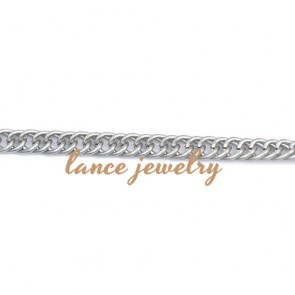 White or gold small two-line iron chain