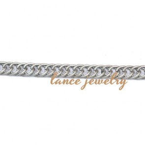 Large two-line iron chain in white or gold