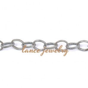 Yiwu Factory Sale Gold/White-Plated Engraved Twill Iron Chain