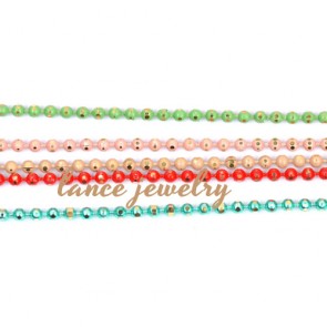 Wholesale Fashion 5 Colors Beads Link Copper Chain