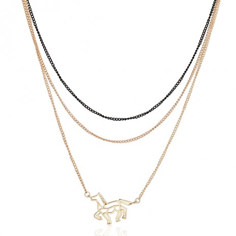 European and American Fashion Simple Animal Colt Three Tassel Necklace
