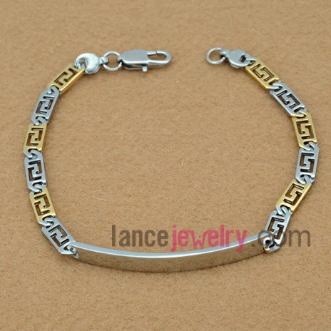 
Two Tone Stainless Steel Bracelets, Stainless steel lobster clasp