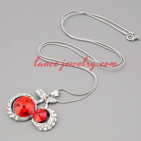 Mignon necklace with metal chain & cherry pendant 
