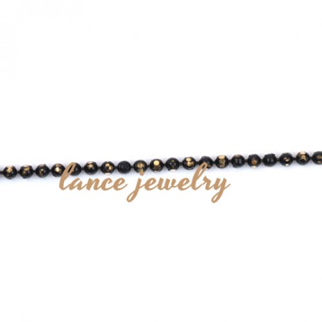2017 Fashion Jewelry Black Beads Brass Link Chain