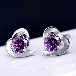 925 Sterling Silver Earring Love Heart-shaped Earrings Female Models Earrings