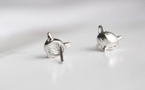 925 Sterling Silver Women's Earrings Small Cute Little Fox Earrings